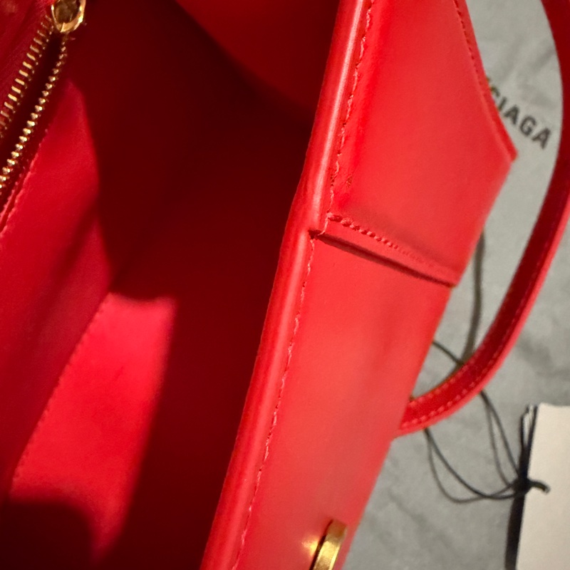 專櫃正品 BALENCIAGA 593546 紅沙漏包包 手提包 聖誕紅色-19