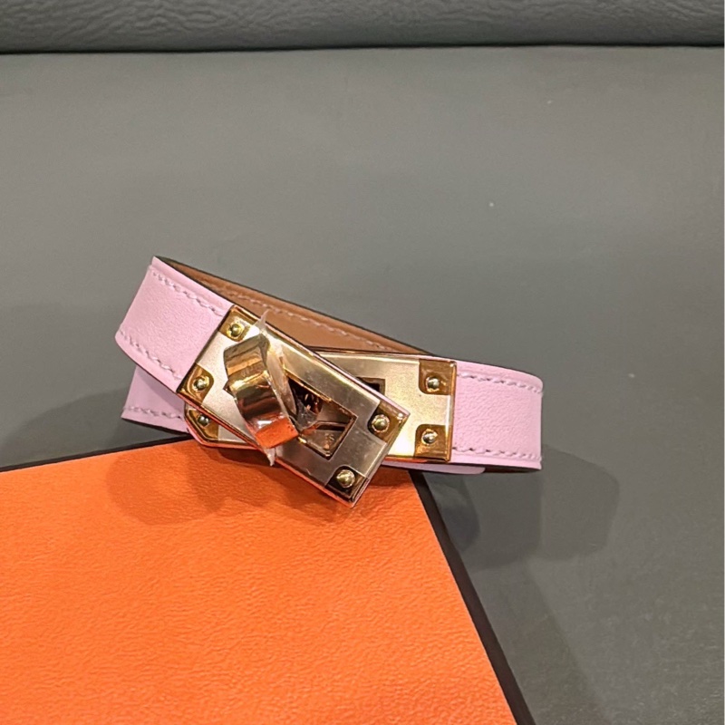 愛馬仕雙圈Kelly手環 尺寸T2 粉/玫瑰金-1