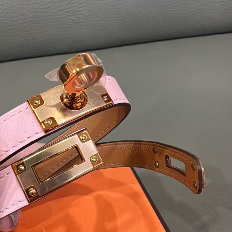 愛馬仕雙圈Kelly手環 尺寸T2 粉/玫瑰金-2