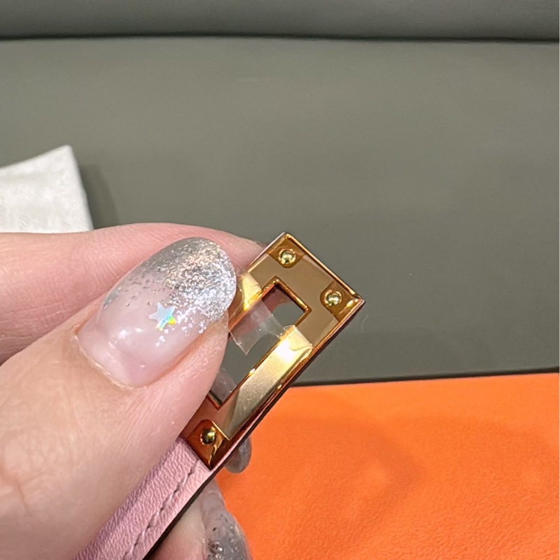 愛馬仕雙圈Kelly手環 尺寸T2 粉/玫瑰金-5