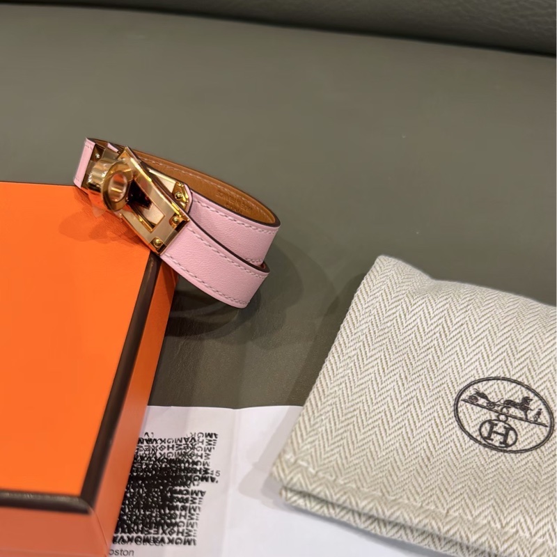 愛馬仕雙圈Kelly手環 尺寸T2 粉/玫瑰金-7