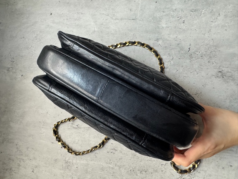 Bally 黑色菱格紋 classic flap chain bag 真皮鏈包 斜背手提-8