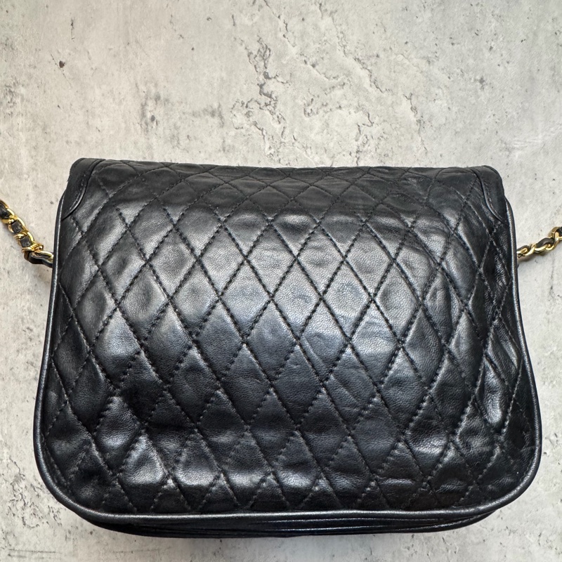 Bally 黑色菱格紋 classic flap chain bag 真皮鏈包 斜背手提-16