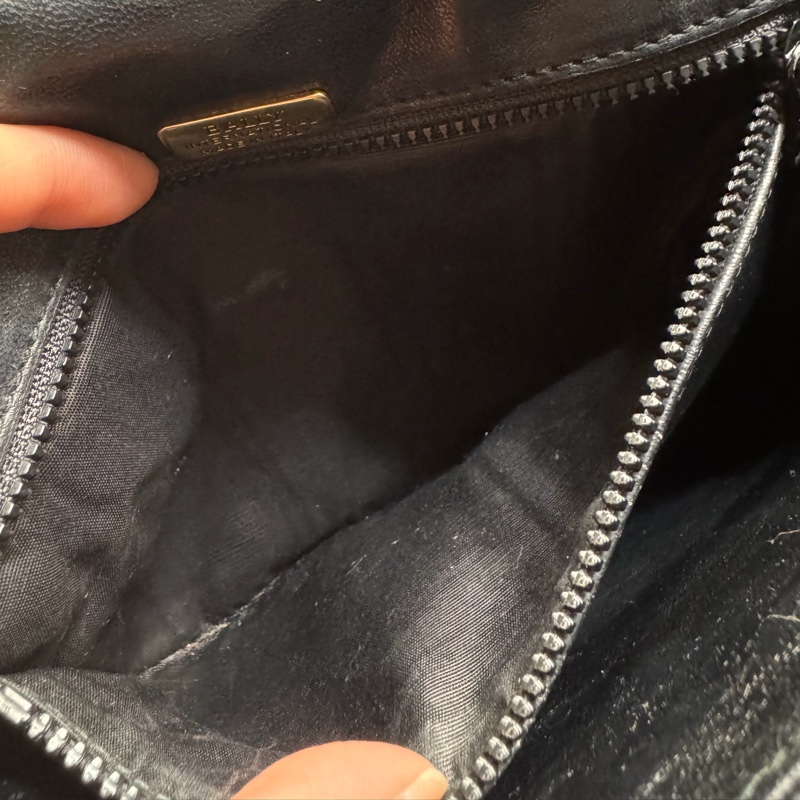 Bally 黑色菱格紋 classic flap chain bag 真皮鏈包 斜背手提-25