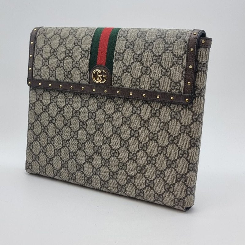【包稅】GUCCI 全新 GG Supreme Ophidia 平板電腦保護套手拿包 681052-1