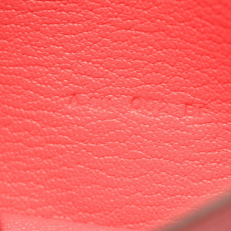 愛馬仕 Bearn Soufflet 雙折錢包，山羊皮，玫瑰杜鵑色，二手，女士，金扣-5