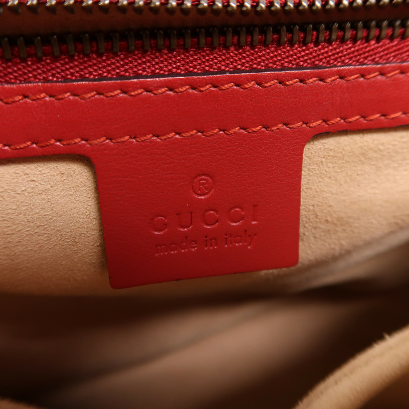 GUCCI 牛皮皮革GG Marmont金扣手挽肩背兩用袋-5