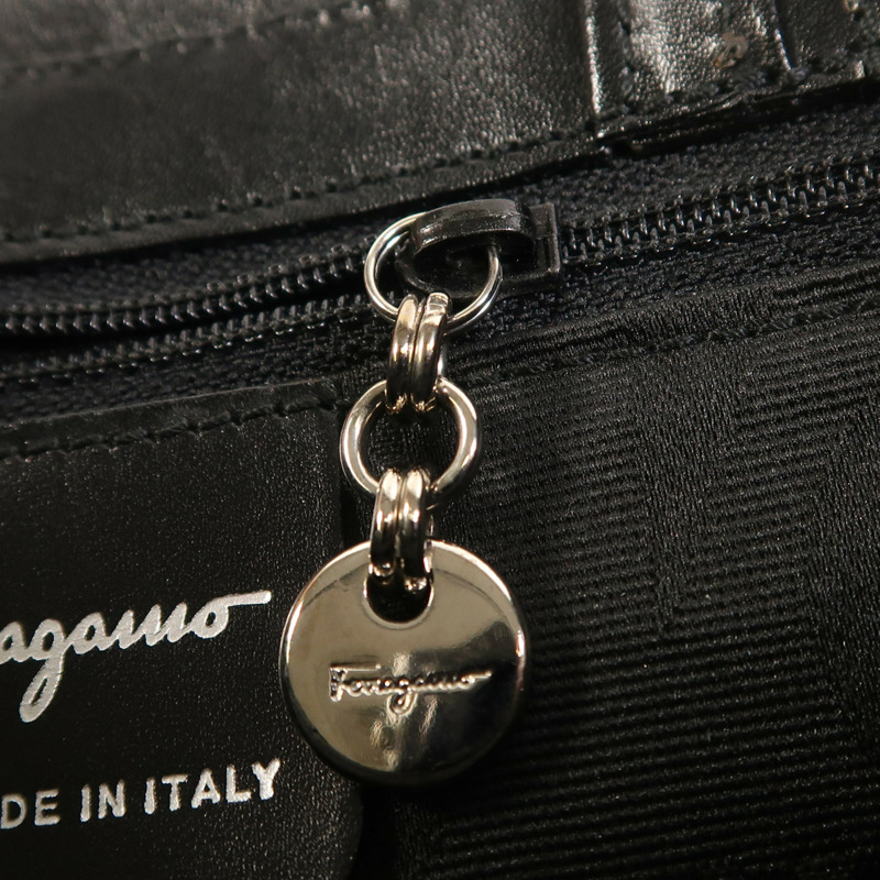 Salvatore Ferragamo 牛皮皮革2 Way Shoulder銀扣手挽肩背兩用袋-15