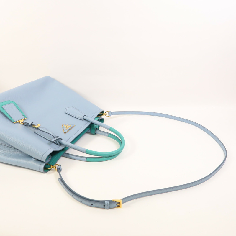 PRADA Saffiano皮革2 Way Shoulder金扣手挽肩背兩用袋-10