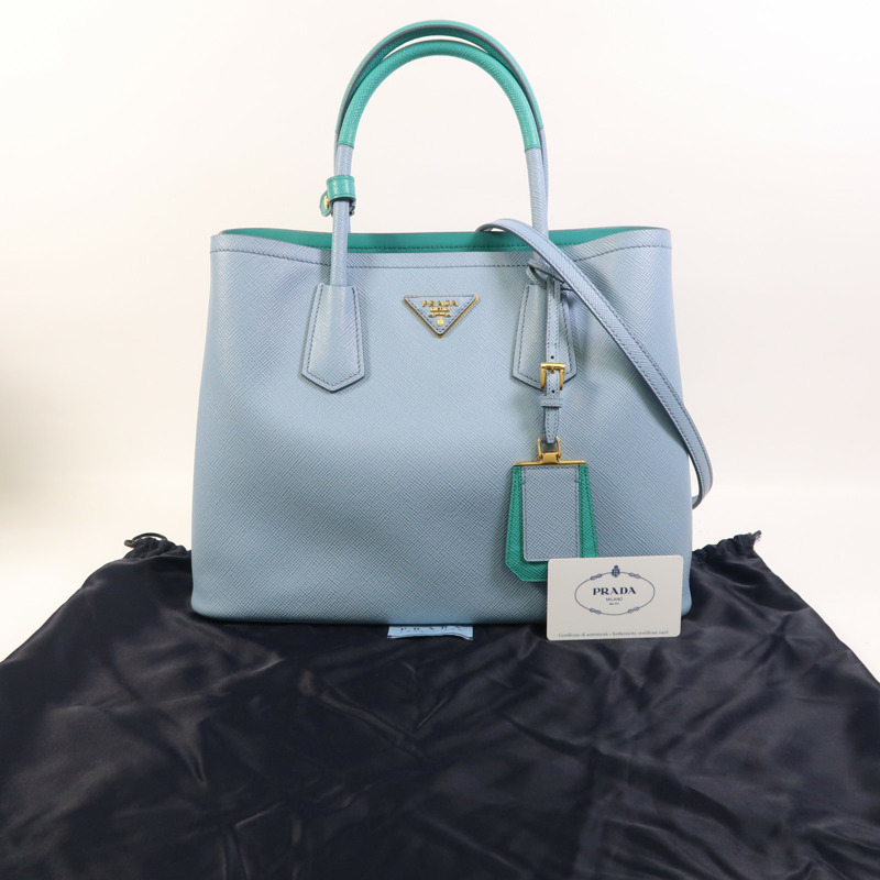 PRADA Saffiano皮革2 Way Shoulder金扣手挽肩背兩用袋-11