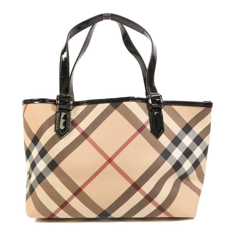 BURBERRY 塗層帆布/漆皮皮革Shoulder Bag肩背袋-1