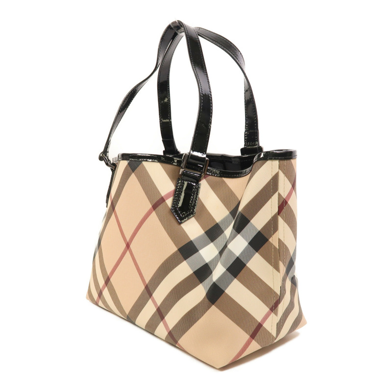 BURBERRY 塗層帆布/漆皮皮革Shoulder Bag肩背袋-2