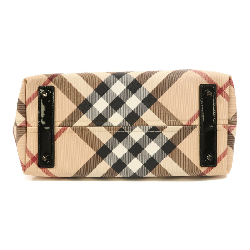 BURBERRY 塗層帆布/漆皮皮革Shoulder Bag肩背袋-3