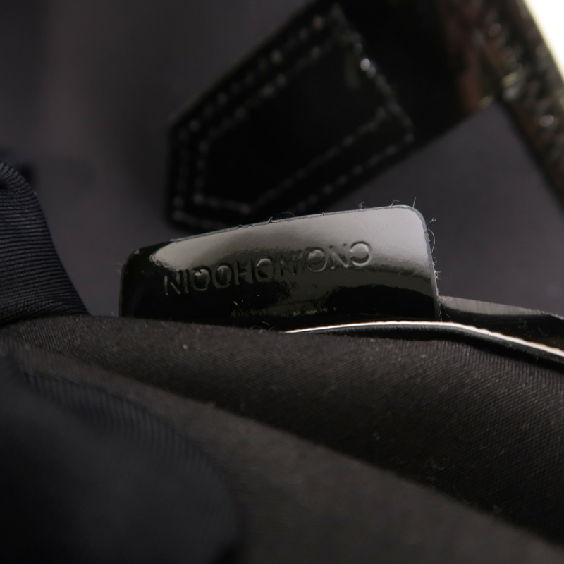 BURBERRY 塗層帆布/漆皮皮革Shoulder Bag肩背袋-6