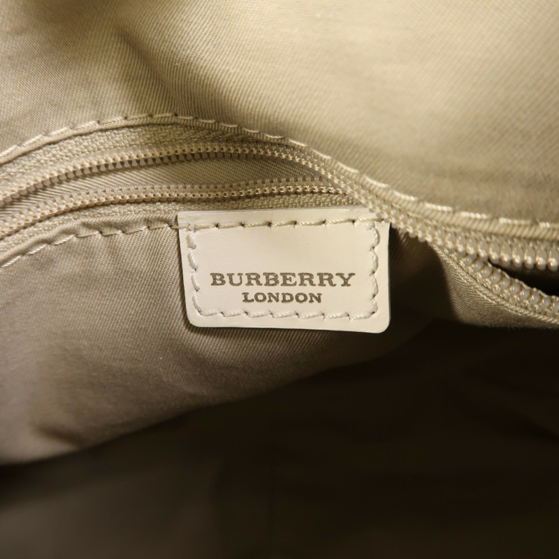 BURBERRY 塗層帆布Hand Bag銀扣手挽袋-6