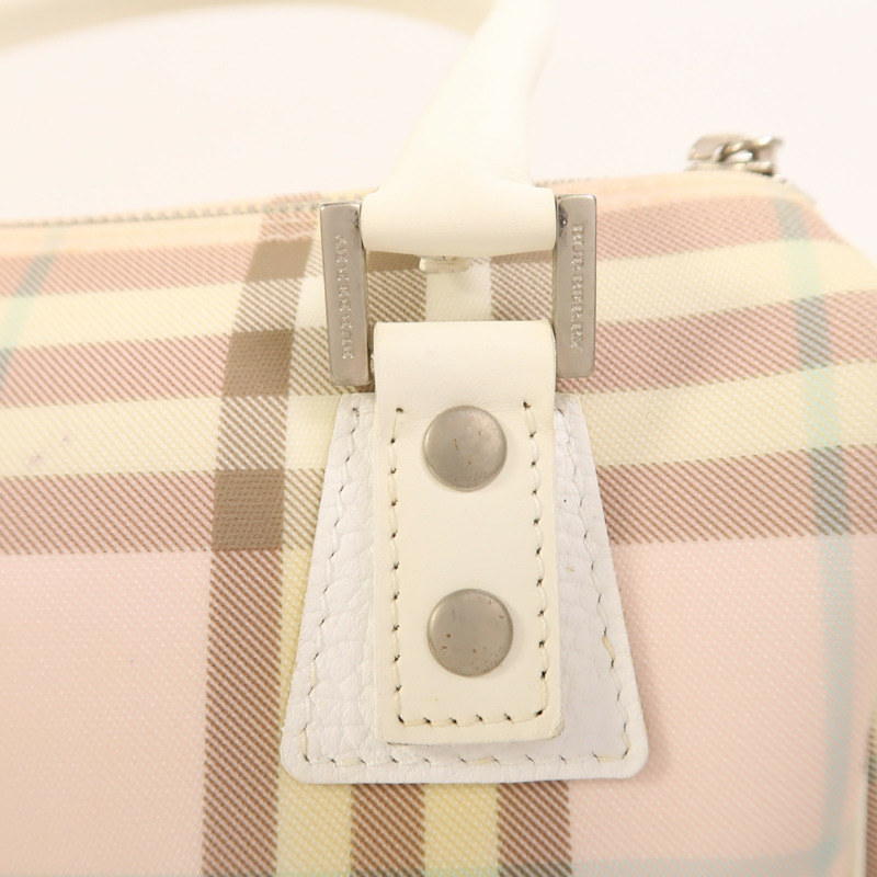BURBERRY 塗層帆布Hand Bag銀扣手挽袋-16