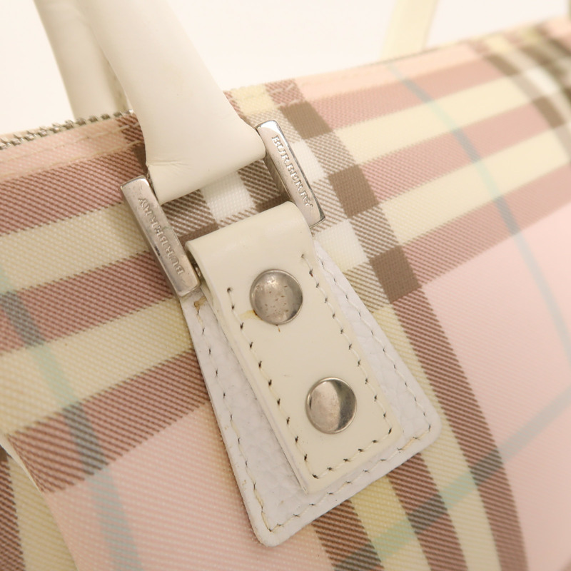 BURBERRY 塗層帆布Hand Bag銀扣手挽袋-17