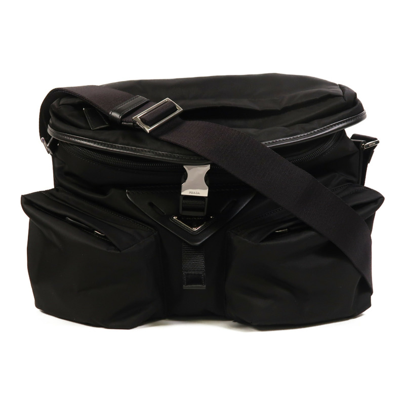 PRADA 尼龍Shoulder Bag銀扣肩背袋-0