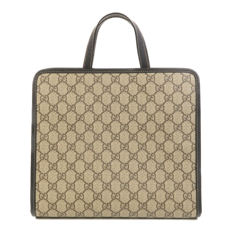 GUCCI 塗層帆布/牛皮皮革LadyBug銀扣手挽肩背兩用袋-1