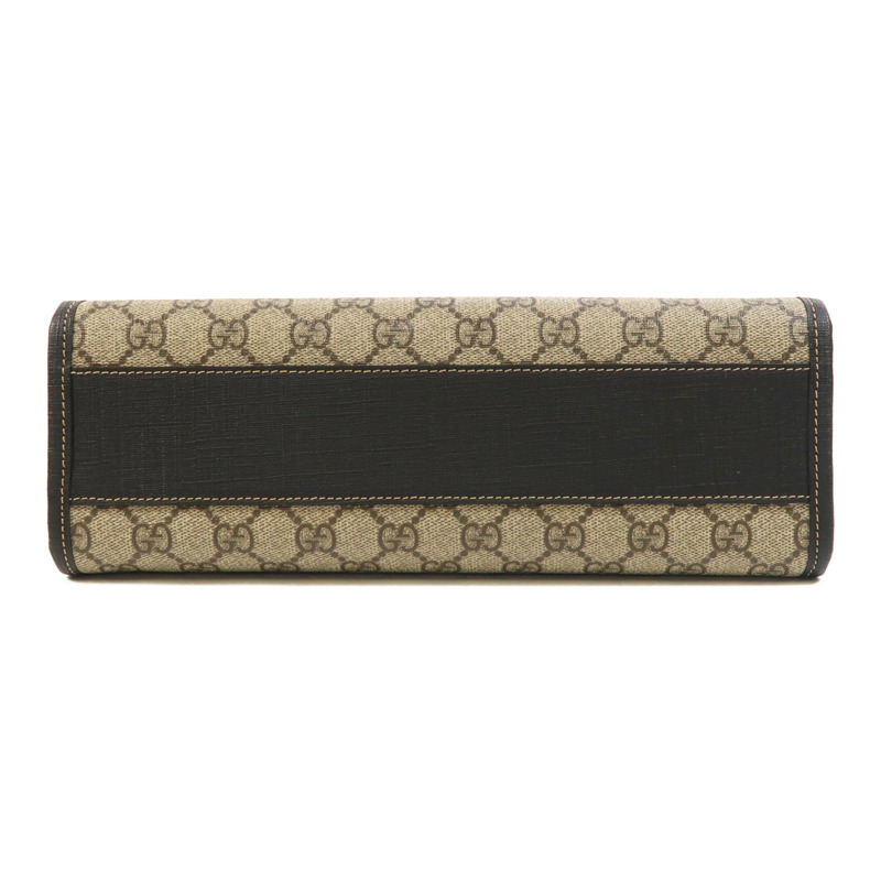 GUCCI 塗層帆布/牛皮皮革LadyBug銀扣手挽肩背兩用袋-3