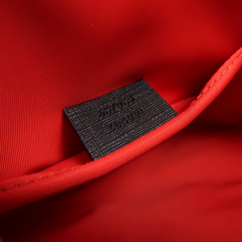 GUCCI 塗層帆布/牛皮皮革LadyBug銀扣手挽肩背兩用袋-6