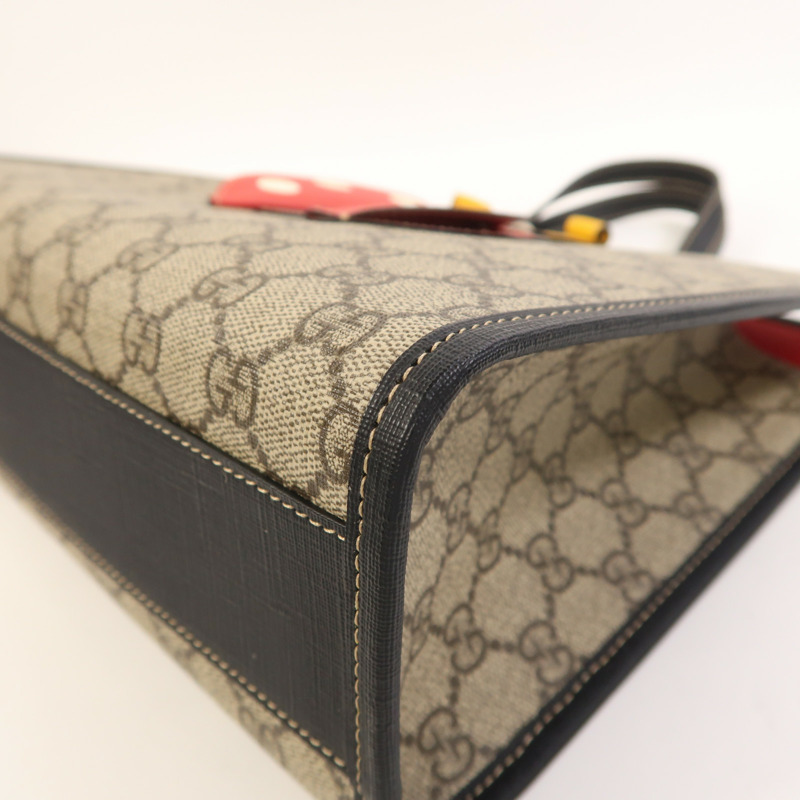 GUCCI 塗層帆布/牛皮皮革LadyBug銀扣手挽肩背兩用袋-9