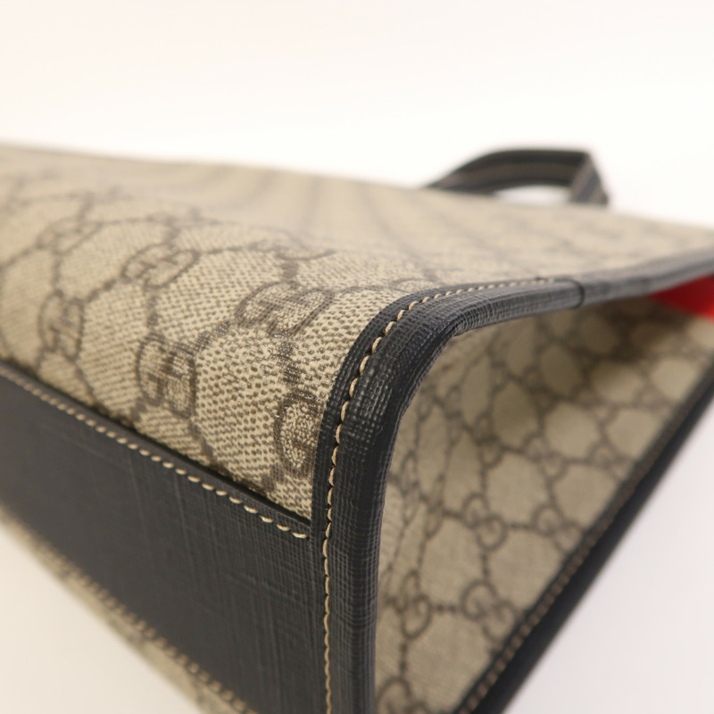 GUCCI 塗層帆布/牛皮皮革LadyBug銀扣手挽肩背兩用袋-11