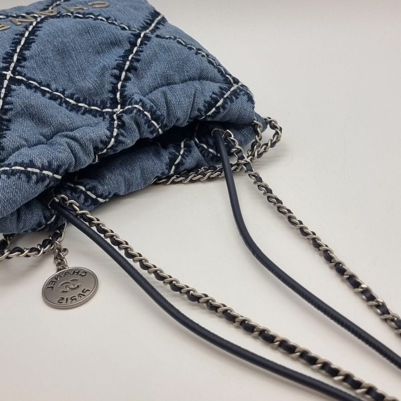 【包稅】CHANEL 迷你 22 背牛仔布縫線單肩包 CHB061244-2