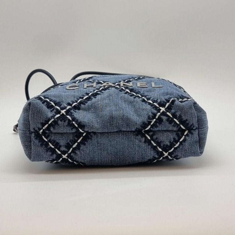 【包稅】CHANEL 迷你 22 背牛仔布縫線單肩包 CHB061244-4