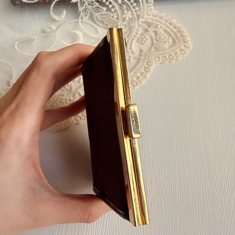 Christian Dior Oblique 老花棕色真皮零錢包 收納包-6