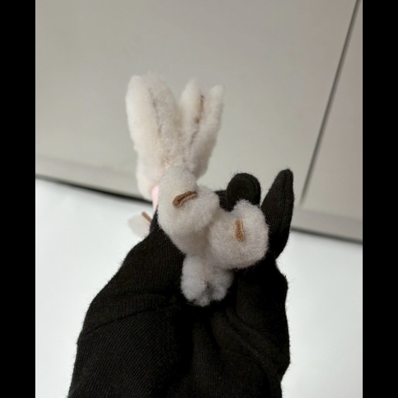 Hermes budy 粉色皮革狗狗吊飾-7