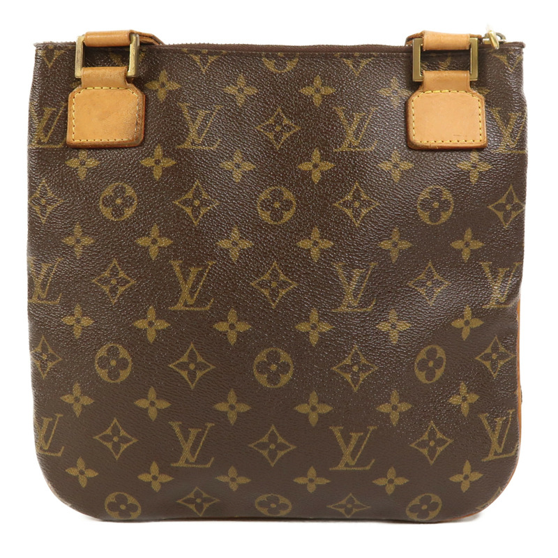 LOUIS VUITTON Monogram Pochette Bosphore金扣肩背袋棕色-1
