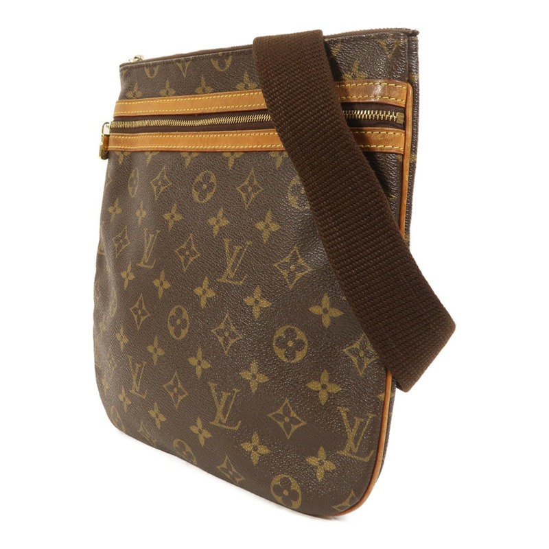 LOUIS VUITTON Monogram Pochette Bosphore金扣肩背袋棕色-2