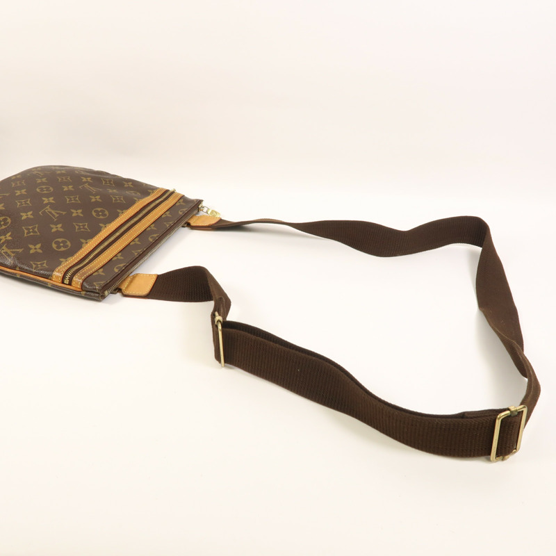 LOUIS VUITTON Monogram Pochette Bosphore金扣肩背袋棕色-8