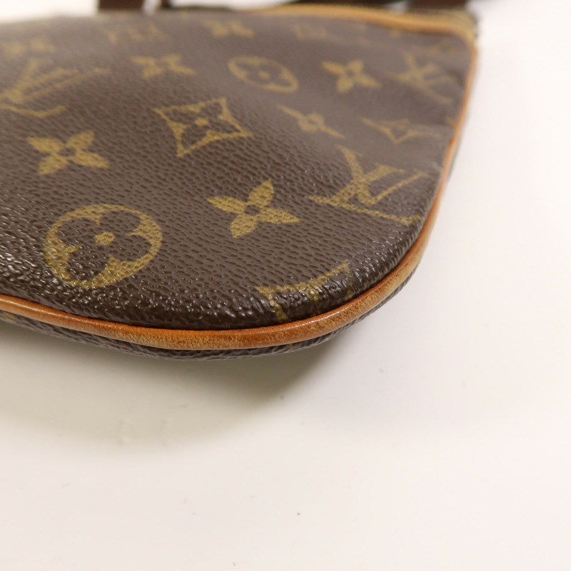 LOUIS VUITTON Monogram Pochette Bosphore金扣肩背袋棕色-9