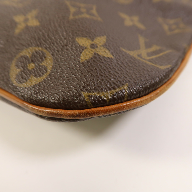 LOUIS VUITTON Monogram Pochette Bosphore金扣肩背袋棕色-11