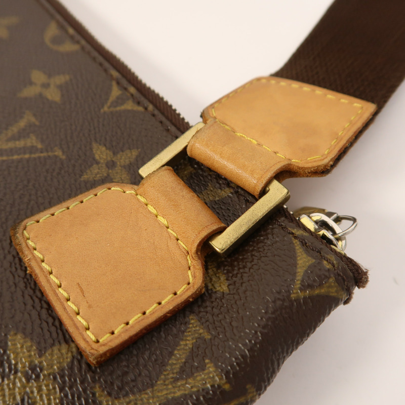 LOUIS VUITTON Monogram Pochette Bosphore金扣肩背袋棕色-13