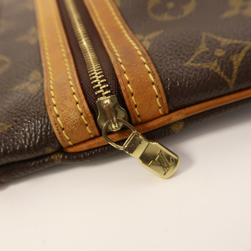 LOUIS VUITTON Monogram Pochette Bosphore金扣肩背袋棕色-18