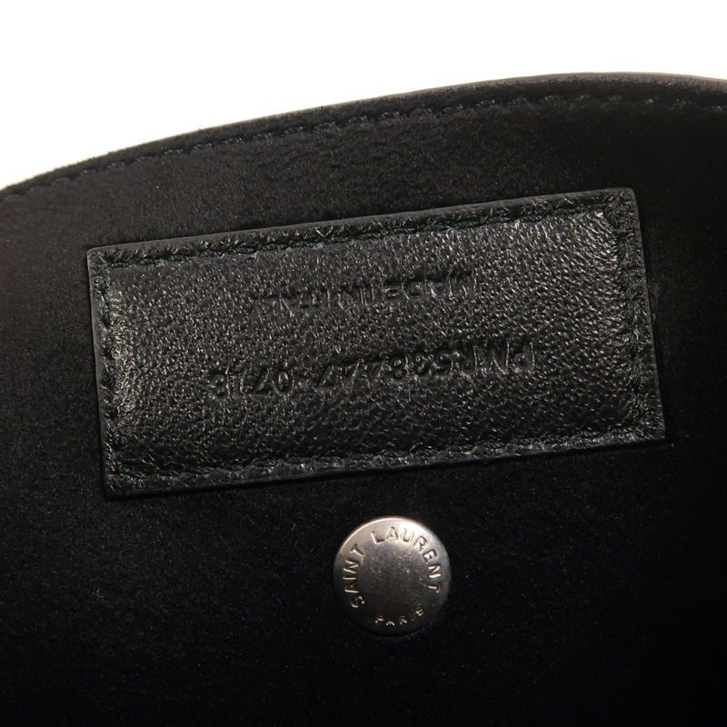 SAINT LAURENT 羊皮皮革Teddy Bucket銀扣肩背袋-6