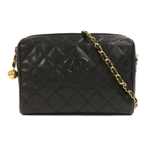 CHANEL 牛皮皮革Chain Shoulder金扣鏈帶肩背袋