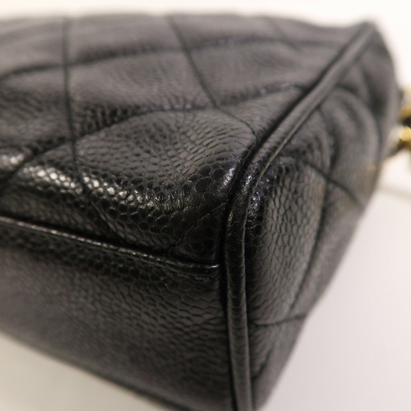 CHANEL 牛皮皮革Chain Shoulder金扣鏈帶肩背袋-10