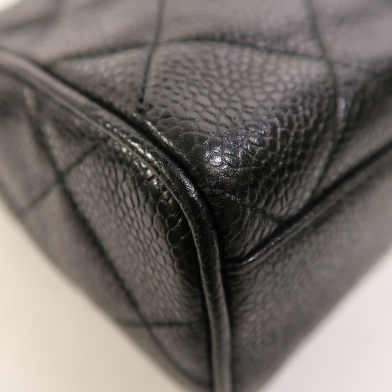 CHANEL 牛皮皮革Chain Shoulder金扣鏈帶肩背袋-11