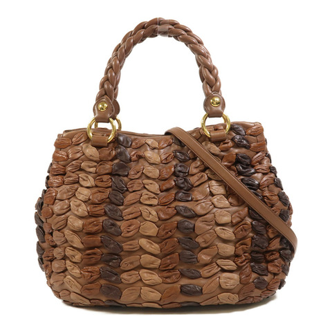 Miu Miu 牛皮皮革2 Way Shoulder金扣手挽肩背兩用袋