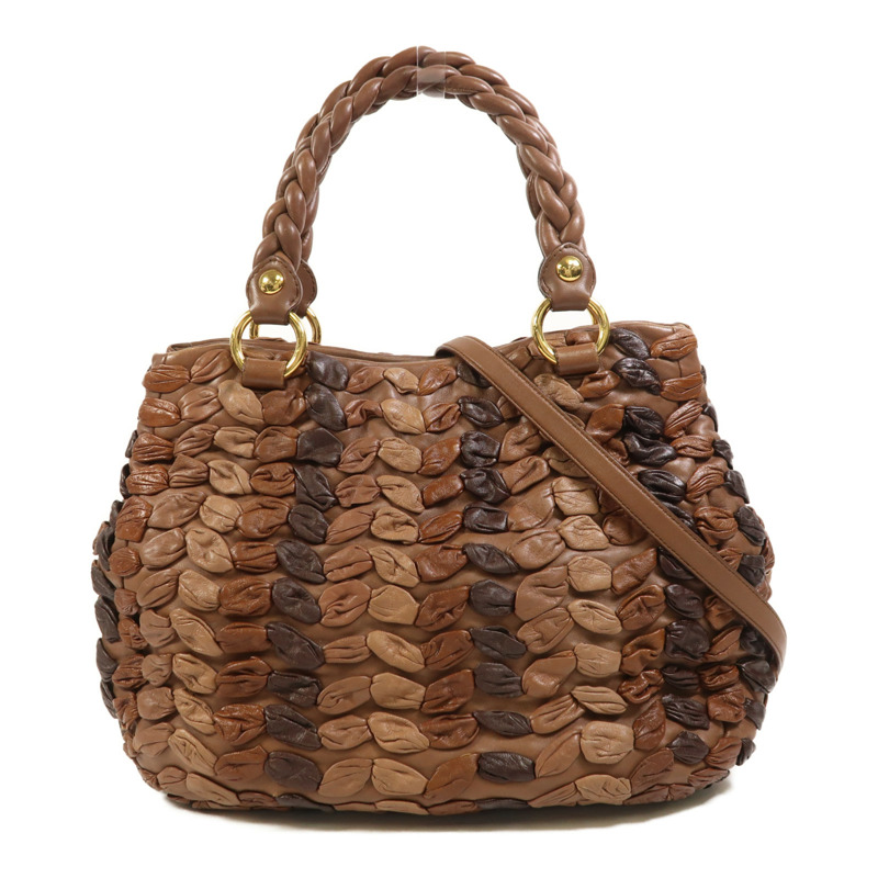 Miu Miu 牛皮皮革2 Way Shoulder金扣手挽肩背兩用袋-0