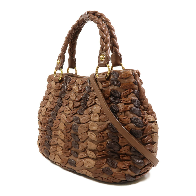 Miu Miu 牛皮皮革2 Way Shoulder金扣手挽肩背兩用袋-2