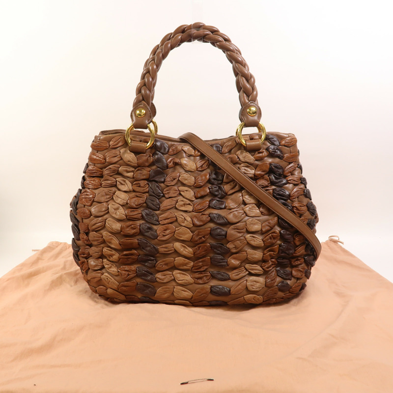 Miu Miu 牛皮皮革2 Way Shoulder金扣手挽肩背兩用袋-8