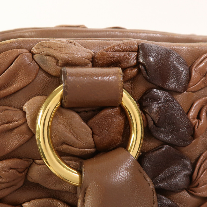 Miu Miu 牛皮皮革2 Way Shoulder金扣手挽肩背兩用袋-18