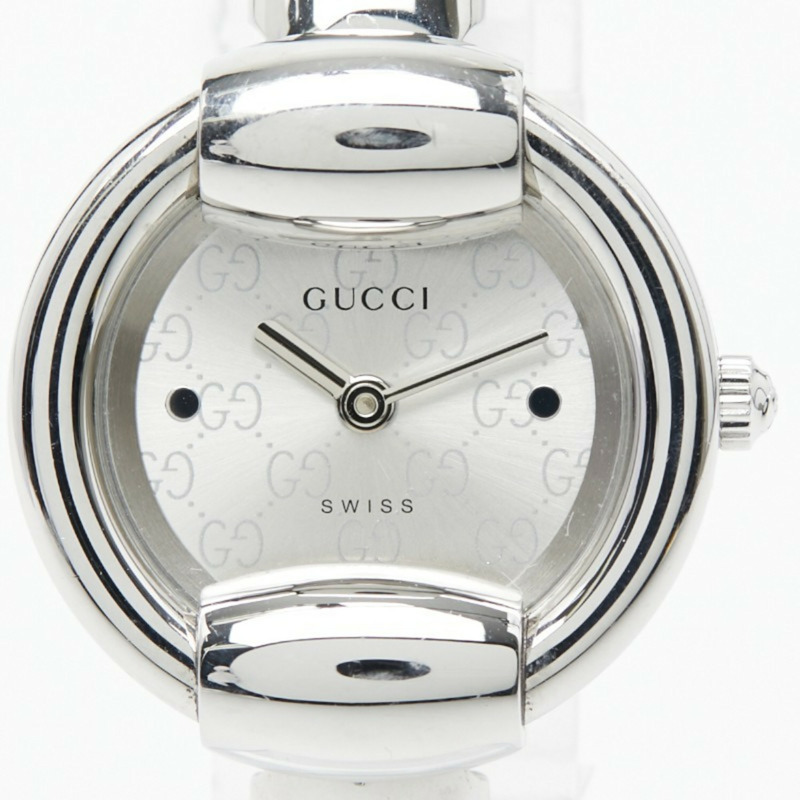 Gucci 1400L 瑞士石英腕錶，銀色錶盤，不鏽鋼錶殼，女款-0