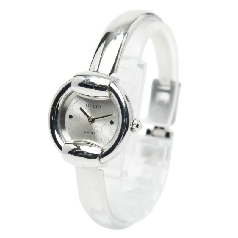 Gucci 1400L 瑞士石英腕錶，銀色錶盤，不鏽鋼錶殼，女款-1