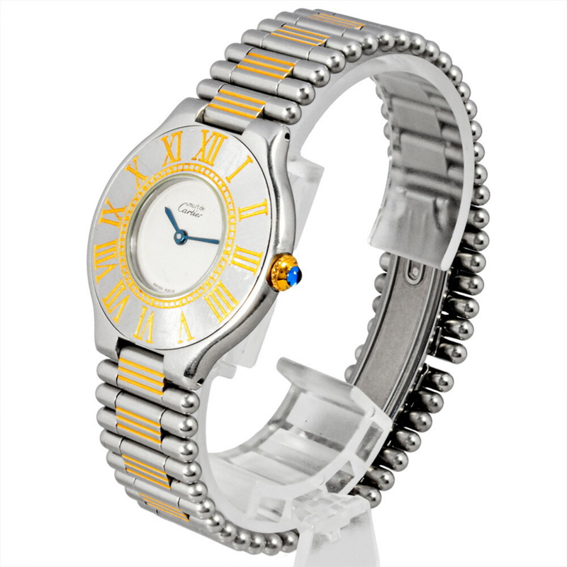 卡地亞 W10050F4 Vantianne Must 21 男款石英錶，象牙色錶盤-2